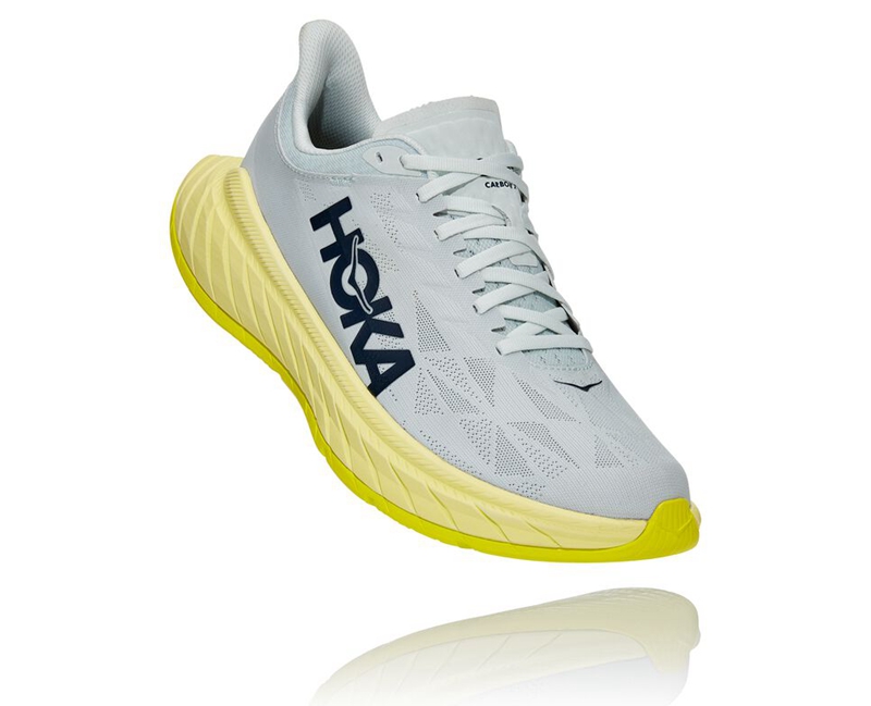 Grey / Yellow Hoka Carbon X 2 Men's Road Running Shoes | 07124-RJMY