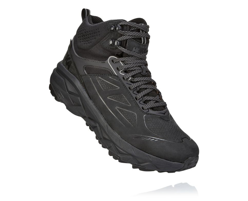 Black Hoka Challenger Mid GORE-TEX Men\'s Walking Shoes | 84396-OPRJ