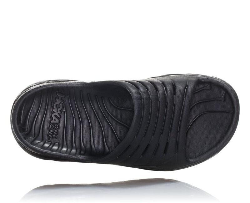 Black Hoka ORA Recovery Women's Slides | 79138-JOQG