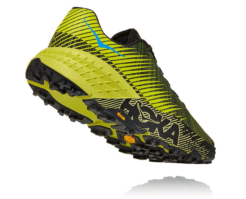 Black / Yellow Hoka Evo Speedgoat Men's Trail Running Shoes | 68041-IOLF
