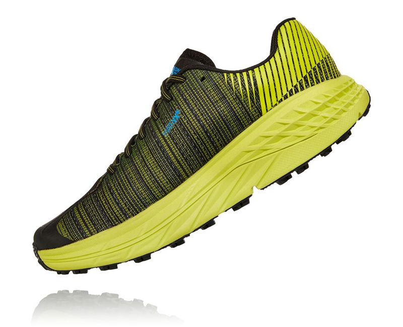 Black / Yellow Hoka Evo Speedgoat Men's Trail Running Shoes | 68041-IOLF