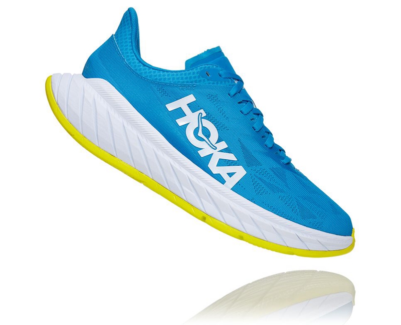 Blue Hoka Carbon X 2 Men's Road Running Shoes | 83170-QLJS