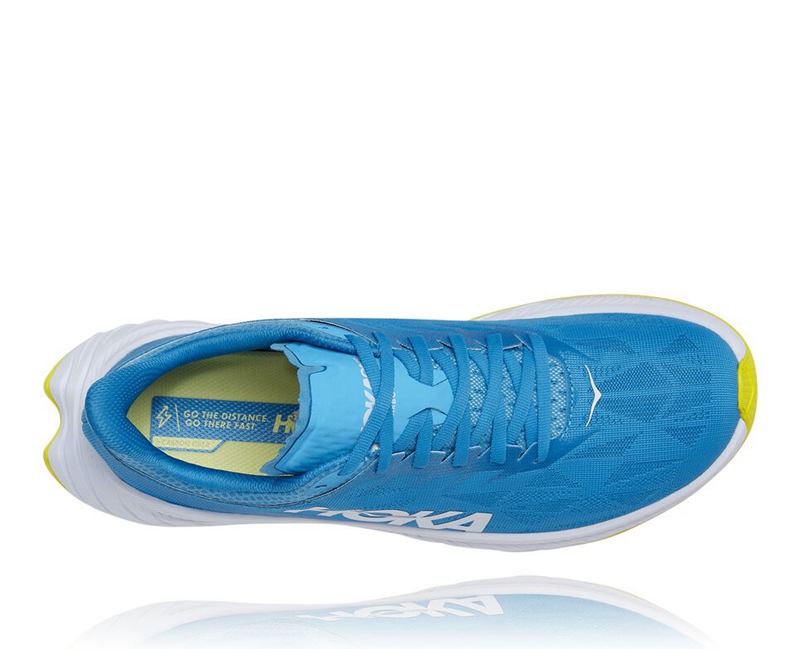 Blue Hoka Carbon X 2 Men's Road Running Shoes | 83170-QLJS