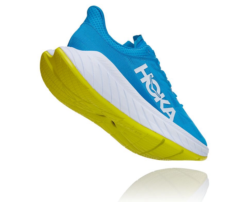 Blue Hoka Carbon X 2 Men's Road Running Shoes | 83170-QLJS