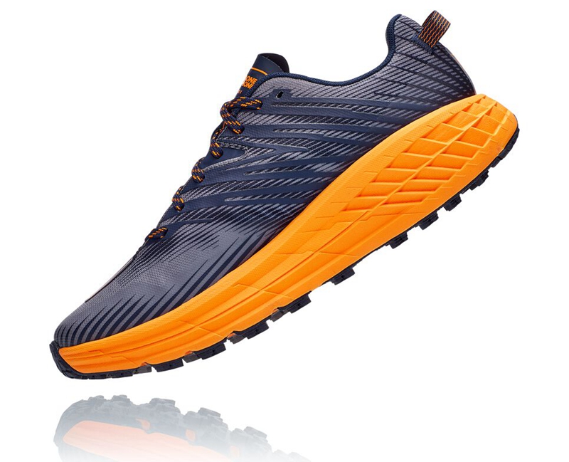 Navy Hoka Speedgoat 4 Men's Trail Running Shoes | 28697-JAOH