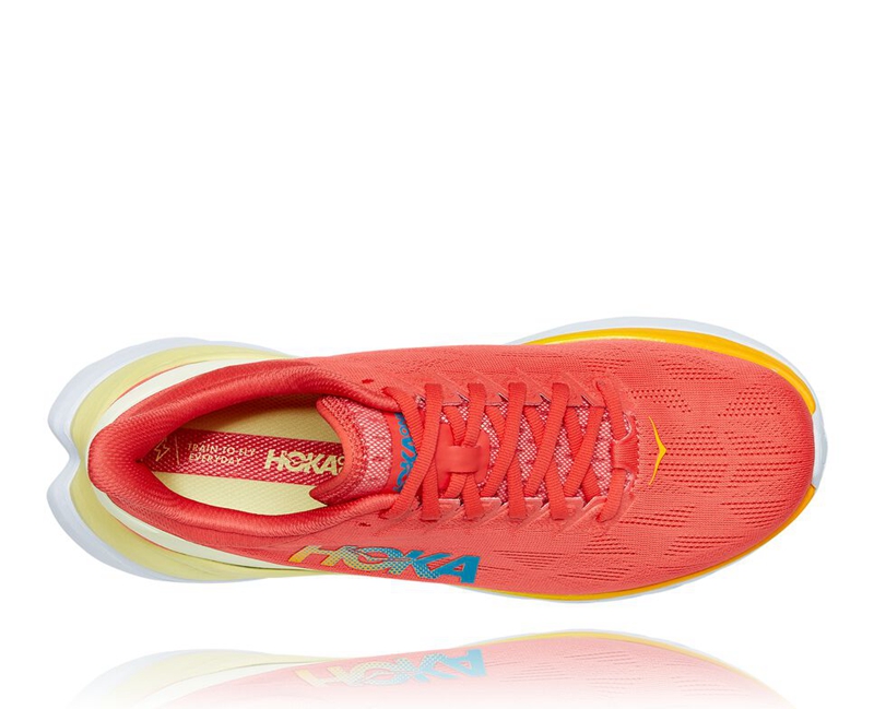 Orange Hoka Mach 4 Women's Road Running Shoes | 51083-HGSI