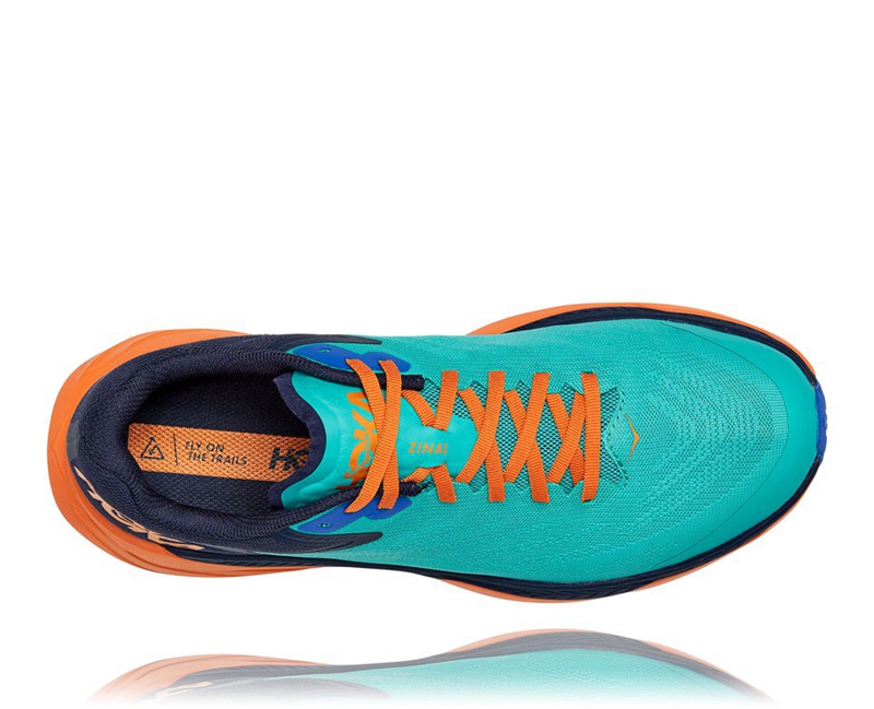 Turquoise Hoka Zinal Men's Trail Running Shoes | 50147-QFPS