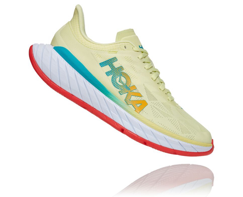 Yellow Hoka Carbon X 2 Men's Road Running Shoes | 50384-BTHZ