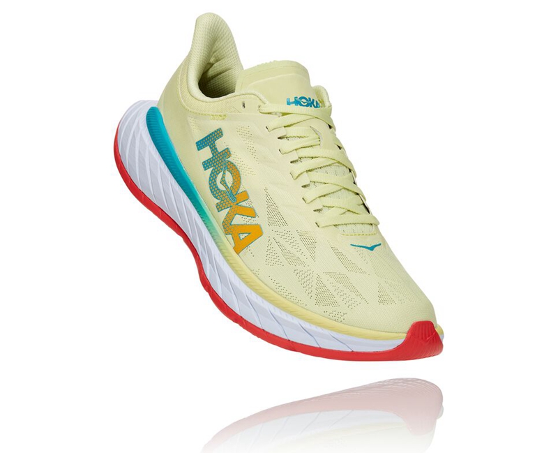Yellow Hoka Carbon X 2 Men\'s Road Running Shoes | 50384-BTHZ
